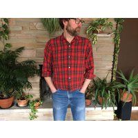 Vtg Medium 50S Medium Men's Plaid Shirt | Etsy (US)