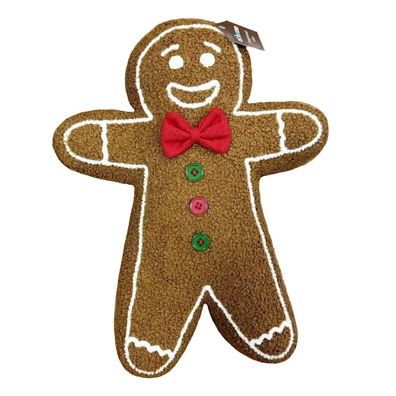 Gingerbread Boy Shaped Throw Pillow, 12x16 | At Home
