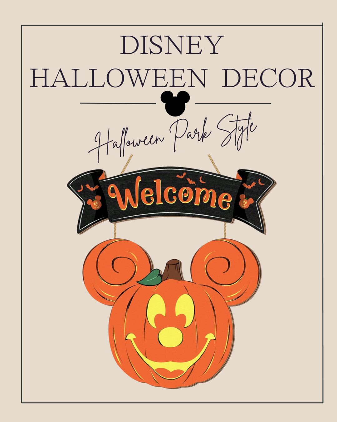 Disney Disney Mickey & Minnie Pumpkin Head Welcome Door Hanger 

 #LTKSeasonal #LTKHome