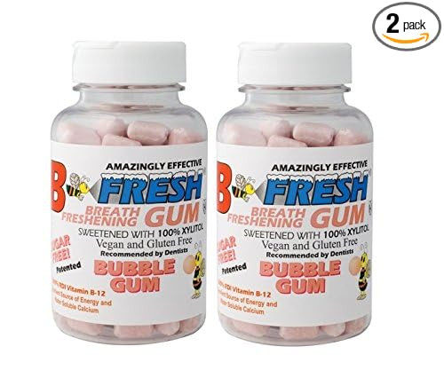 B Fresh Bubble Gum Flavored Gum, Xylitol Gum, Natural Gum, Vegan, B12, No Sugar, 50 Sugar Free Pi... | Amazon (US)