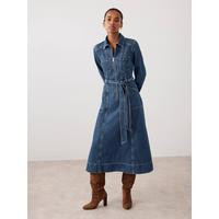 Mint Velvet Denim Midi Shirt Dress - Blue | Very (UK)