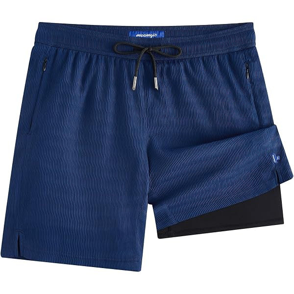 maamgic Mens Swim Trunks with Compression Liner 7 Inch Inseam Mens Bathing Suit Quick Dry Swimmin... | Amazon (US)