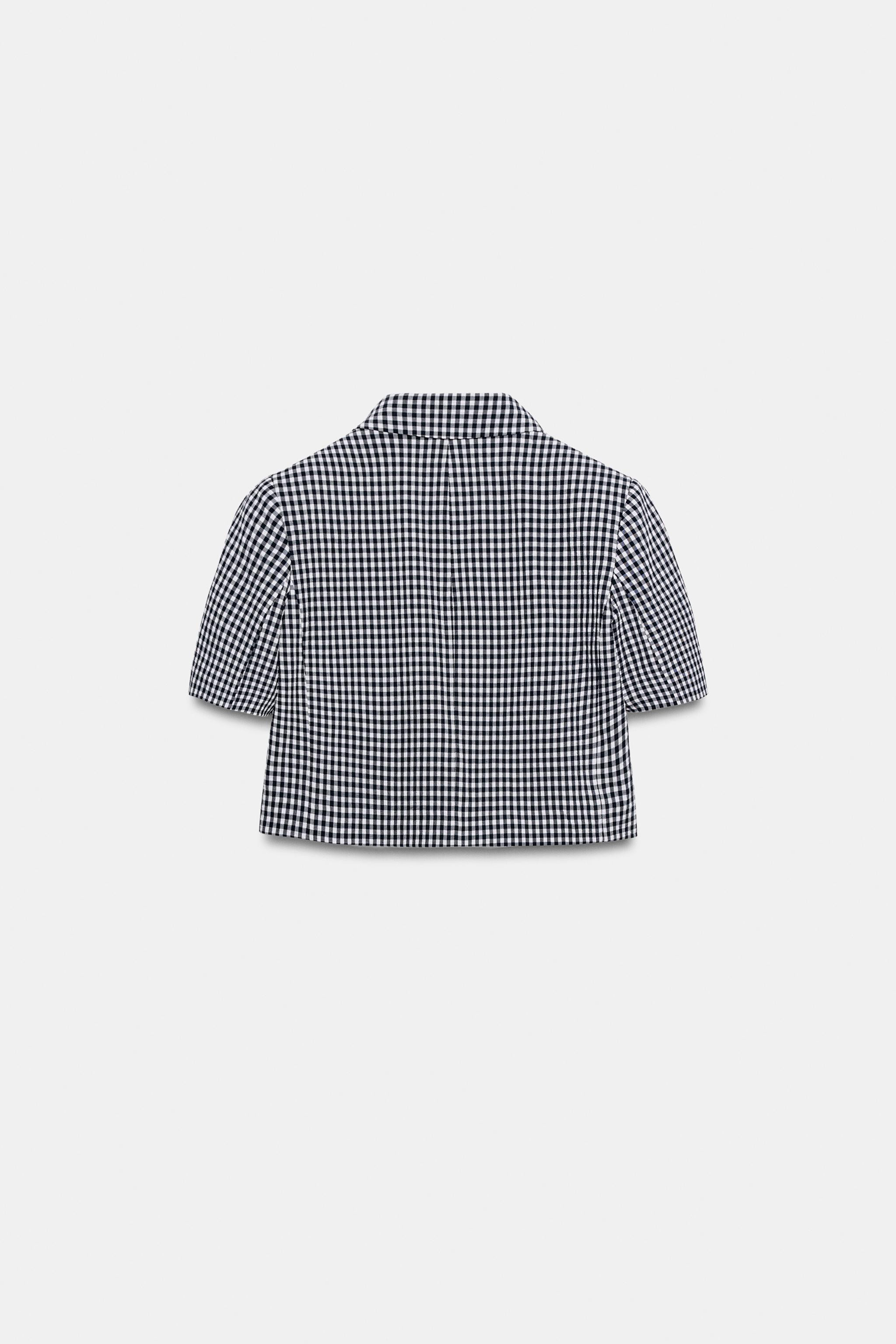 SHORT GINGHAM BLAZER | Zara US