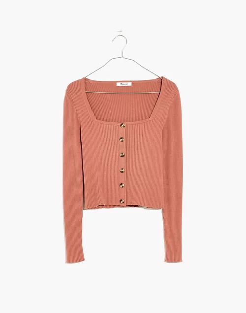 Rosseau Square-Neck Crop Cardigan Top | Madewell