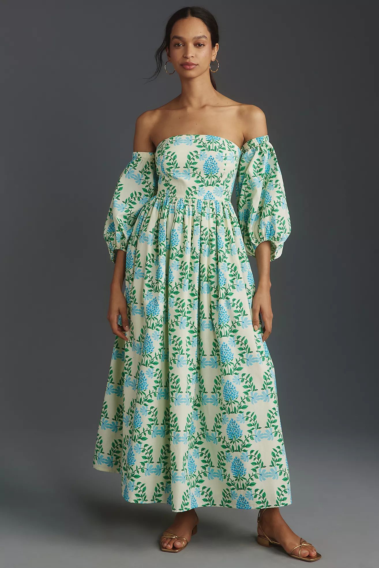 Let Me Be Long-Sleeve Printed Midi Dress | Anthropologie (US)