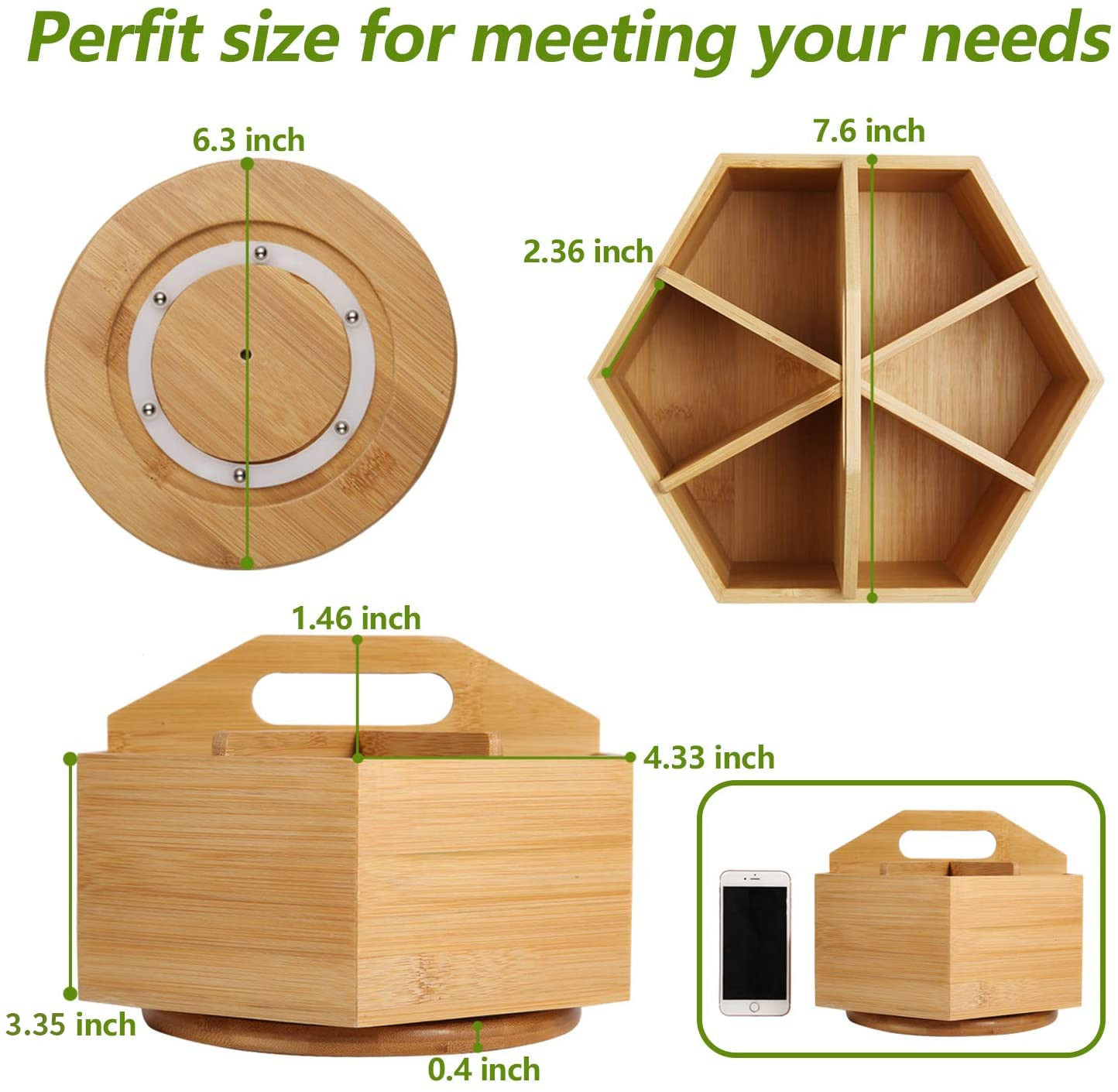 Marbrasse Bamboo Art Supply Organizer, Rotating Pencil Pen Holder, Office Supplies Desktop Storag... | Amazon (US)