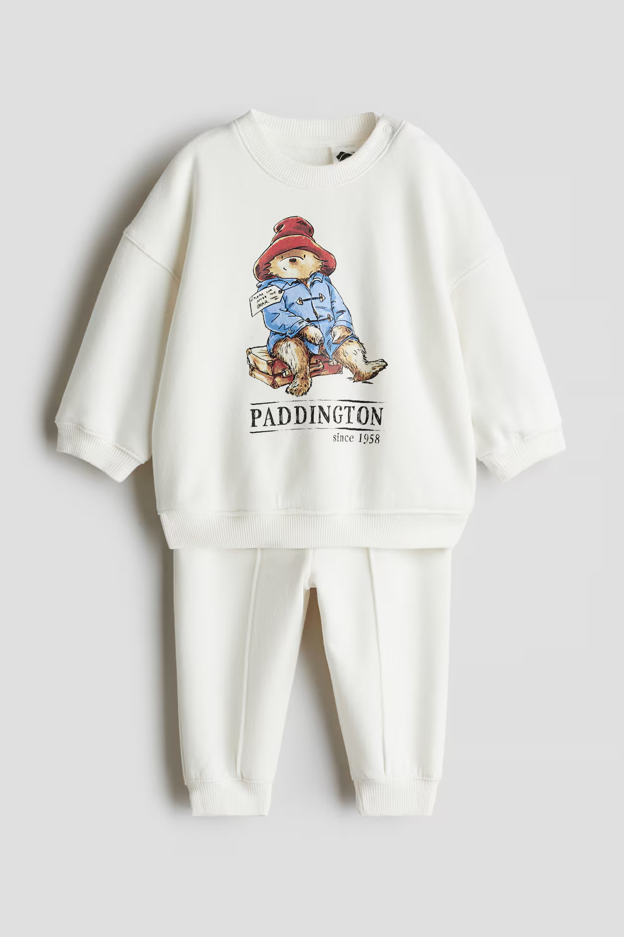 2-piece Sweatsuit - White/Paddington Bear - Kids | H&M US | H&M (US + CA)