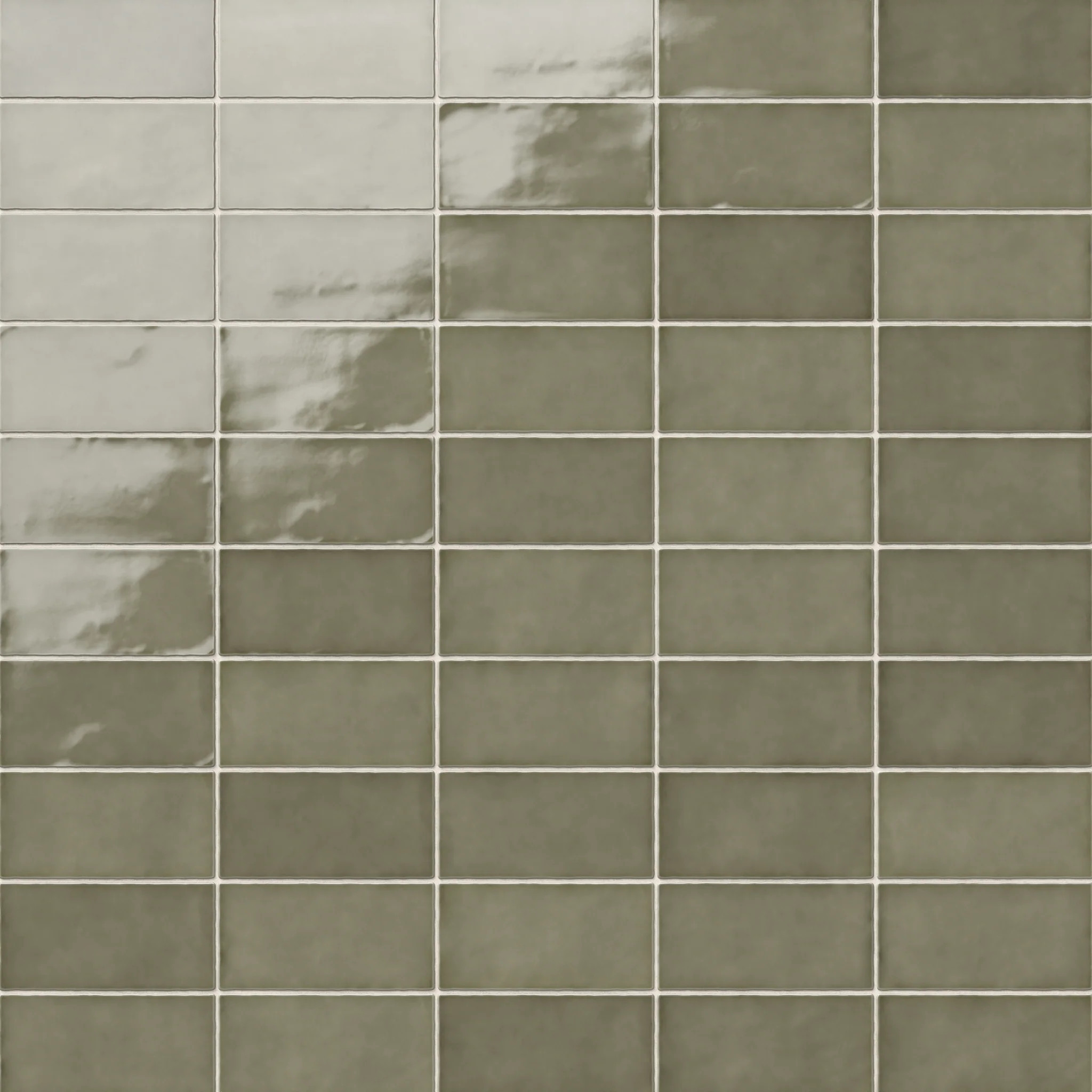 Mikayla 2.5x5 Glossy Ceramic Tile in Olive | Edward Martin