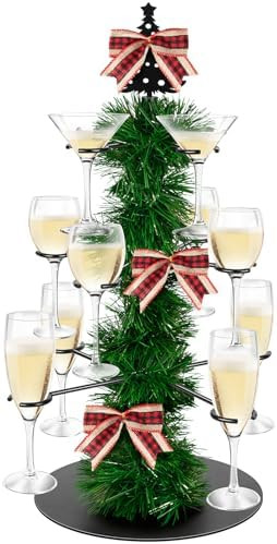 Christmas Cocktail Tree Stand, Champagne Tower Stand, 3 Tier 12 Holders For Display Champagne, Co... | Amazon (US)