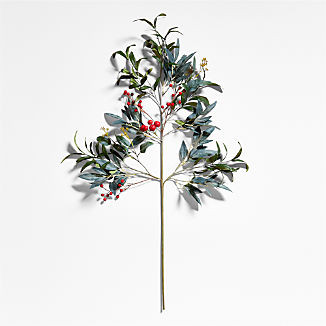 Faux Olive and Berry Stem | Crate & Barrel | Crate & Barrel