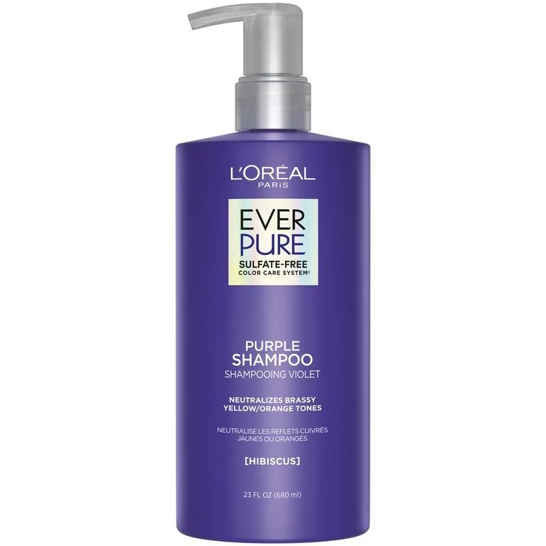 L'Oreal Paris EverPure Sulfate Free Purple Shampoo, Colored Treated Hair, 23 fl. oz. | Walmart (US)