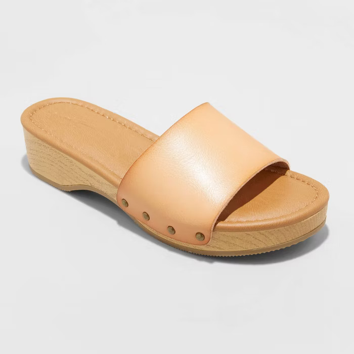 Women's Kora Faux Wood Bottom Sandals - Universal Thread™ | Target