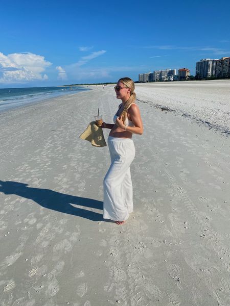 perfect beach pants for the bump ☀️ not maternity, I just sized up 

#LTKbump