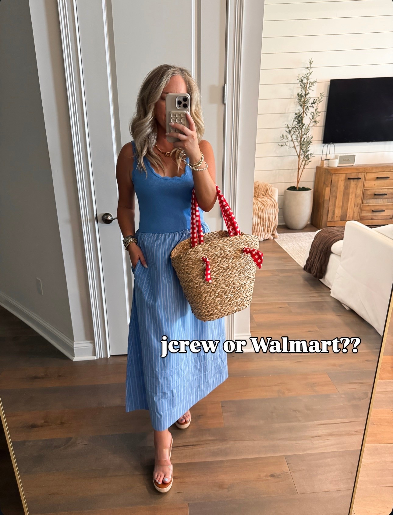Walmart fashion, Walmart finds blue maxi dress, looks like jcrew or Tuckernuck size small with pockets
