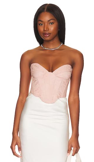 Ellie Lace Corset Top in Soft Pink | Revolve Clothing (Global)