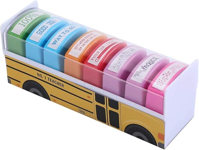 Teacher Stamps - Self Inking Motivational Encouraging and Colorful Set for School Classroom and H... | Amazon (US)