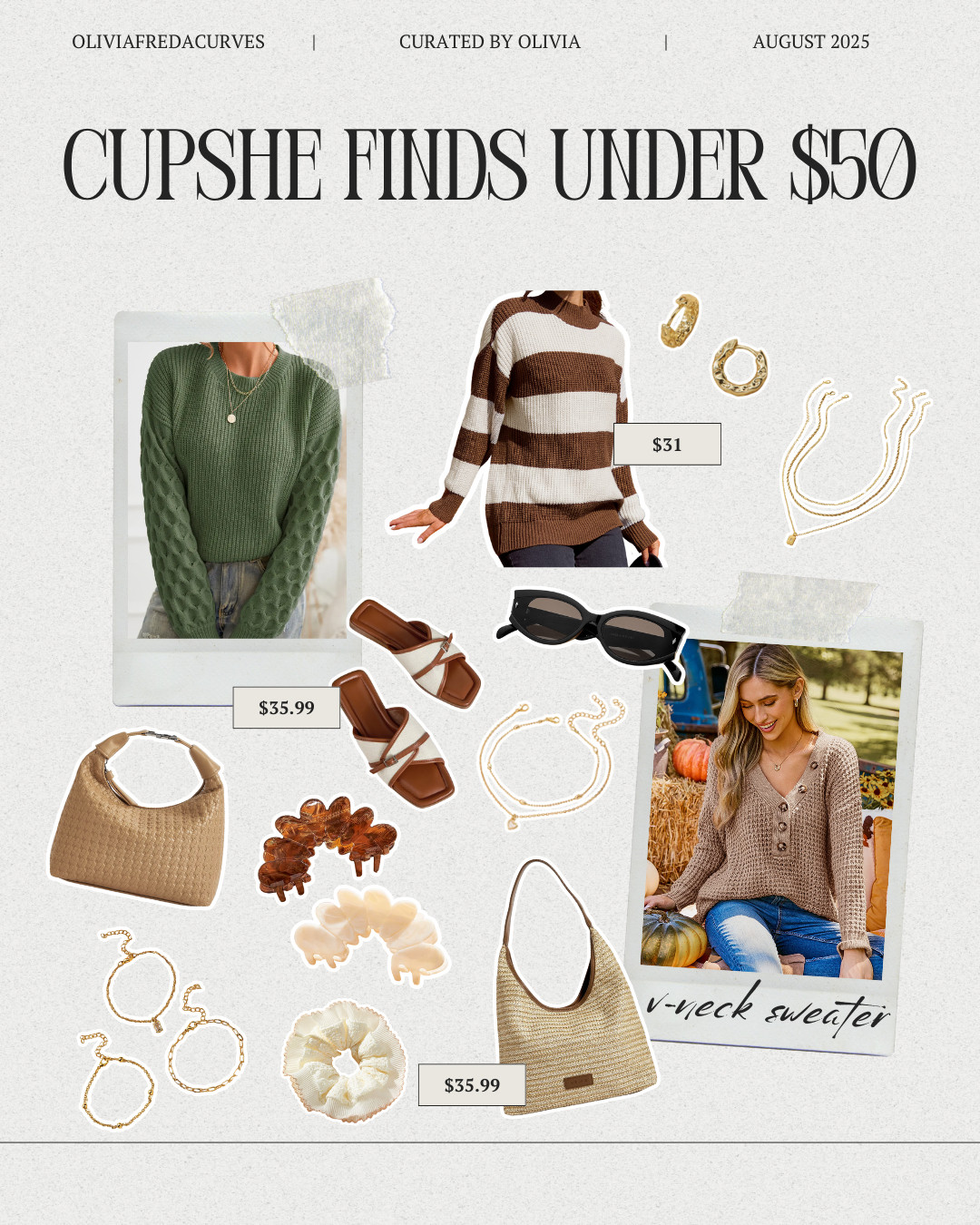 The cutest Cupshe fall finds for under $50! 🧡

use OLIVIA15 for 15% off sitewide on orders of $65+ OR use OLIVIA20 for 20% off sitewide on orders of $109+!!


sale, sale finds, cupshe discount code, cupshe code, cupshe promocode, cupshe, fall finds, fall clothing, fall bags, hair accessories, jewelry, gold jewelry, midsize, size 12, size 14, Olivia Freda Curves
 

 #LTKSaleAlert #LTKFindsUnder50 #LTKStyleTip