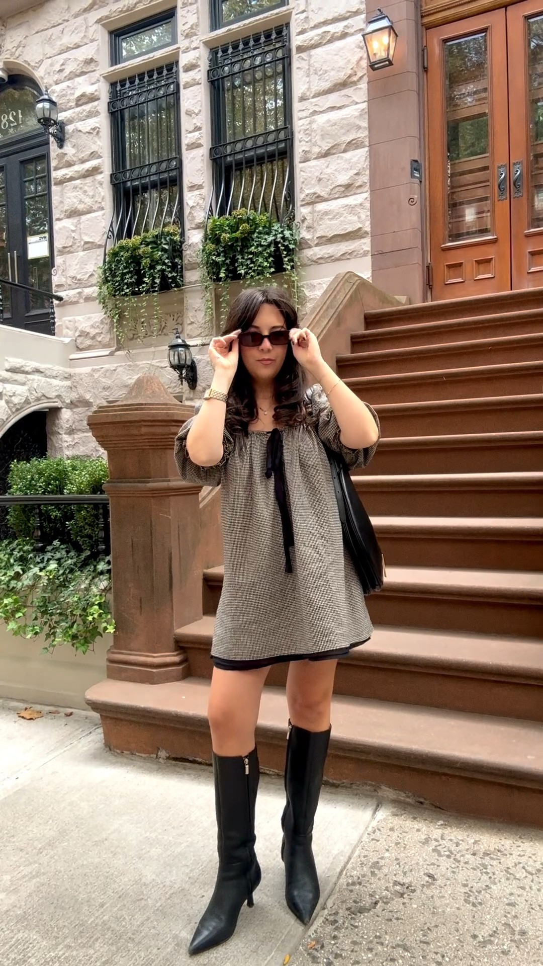 The kind of fall outfit I wait all year to wear 🖤 A romantic mini dress + sleek knee-high boots is such an easy combo for that perfectly put-together autumn look. Add an oversized black bag and sunnies and I’m sold.

#LTKootd #LTKSeasonal