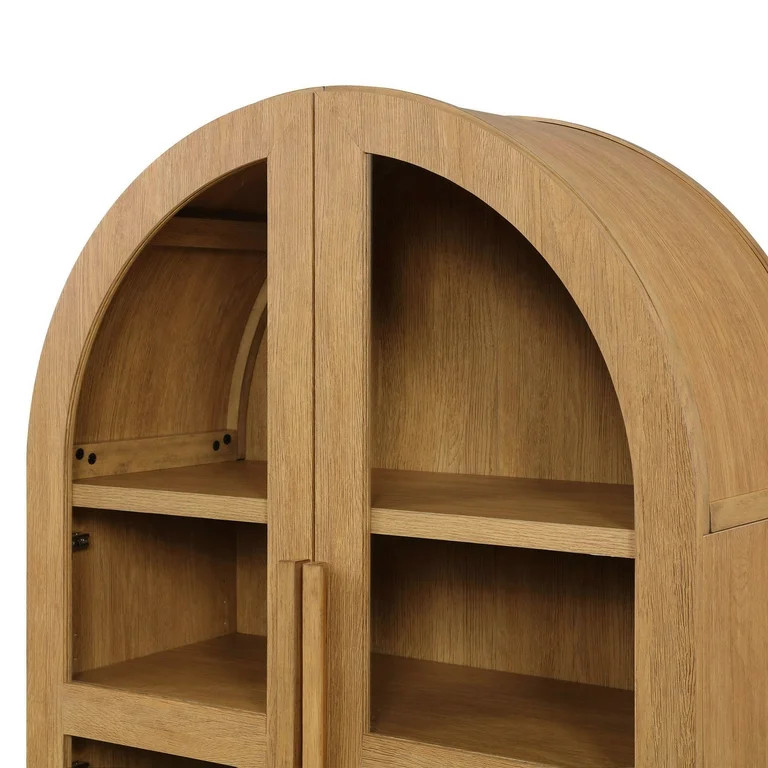 Better Homes & Gardens Juliet Rounded Solid Wood Frame Arc Cabinet, Light Honey Finish | Walmart (US)