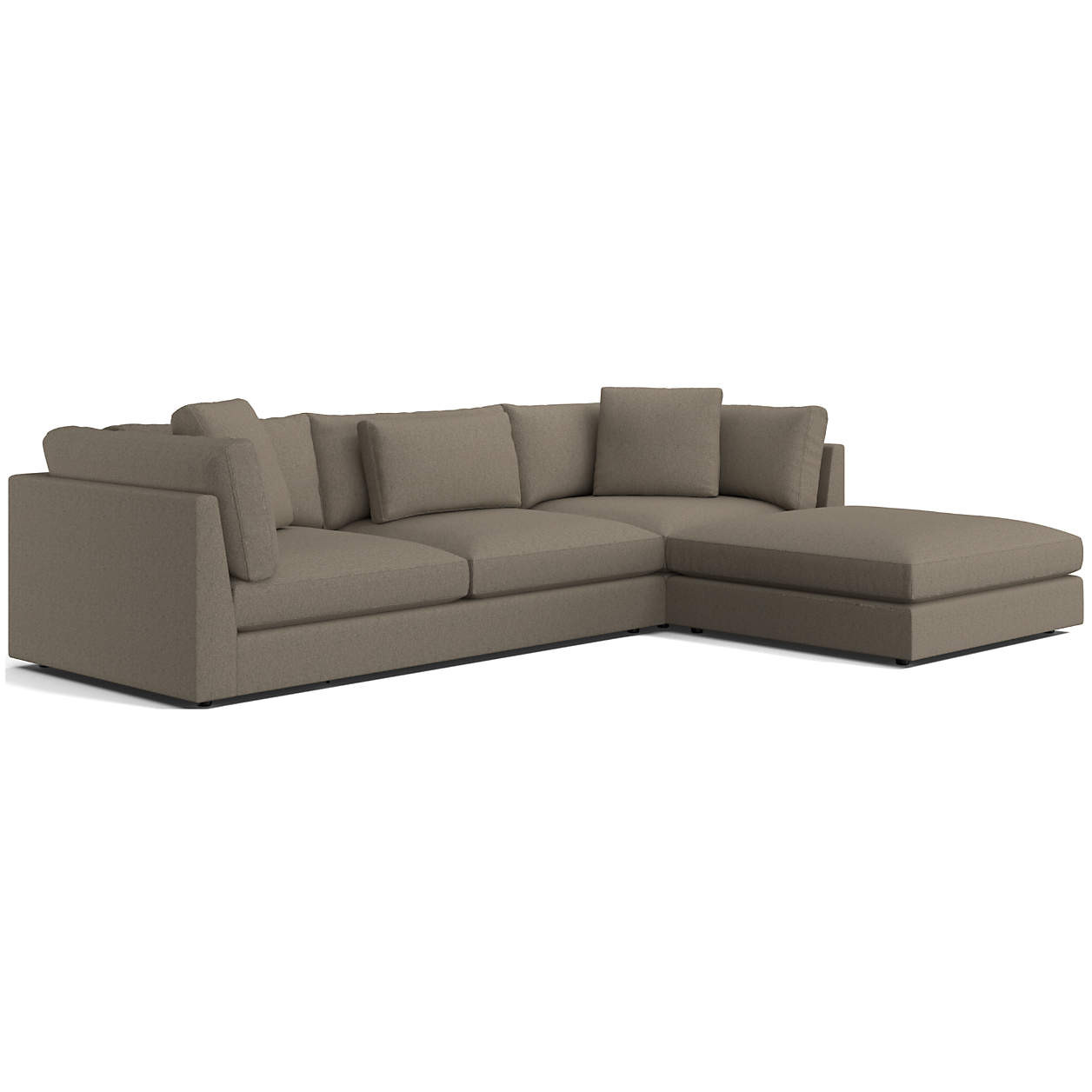 Monterey Modular 3-Piece Reversible Sectional Sofa with Ottoman + Reviews | Crate & Barrel | Crate & Barrel