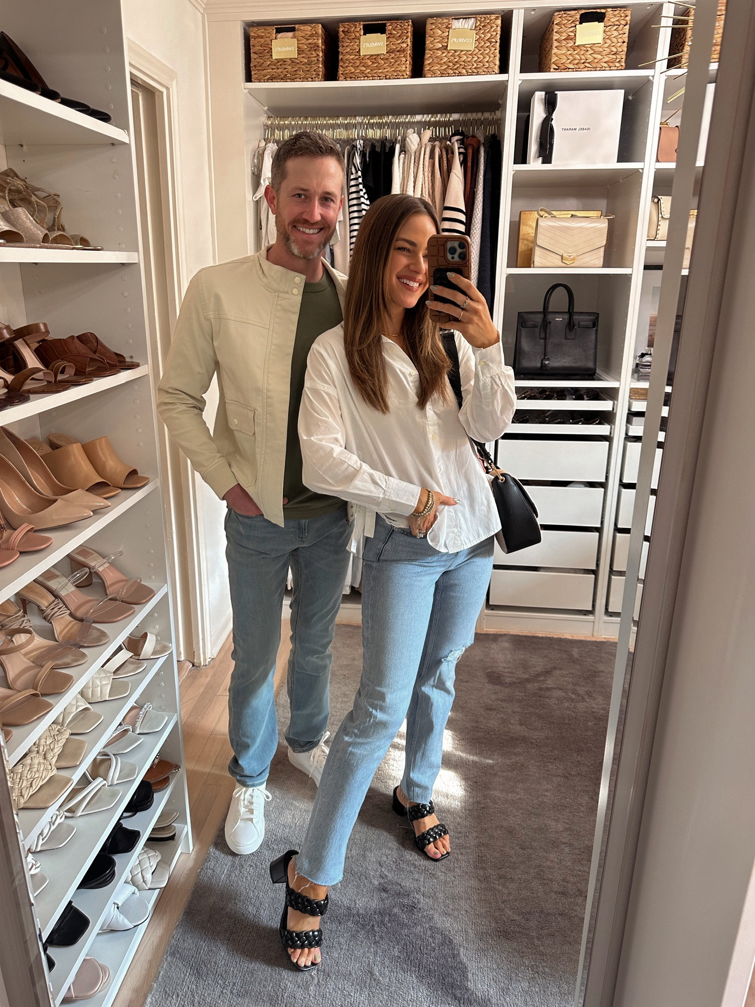 Cute looks for a little day date! // spring outfits, spring outfit, jeans outfit, white button down