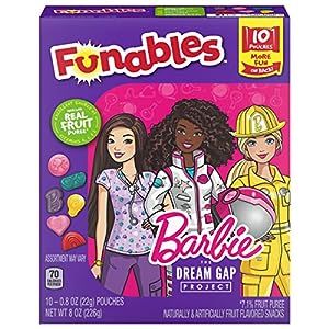 Funables Fruit Snacks, Barbie Shaped Fruit Flavored School Snacks, Pack of 10 0.8 ounce Pouches | Amazon (US)