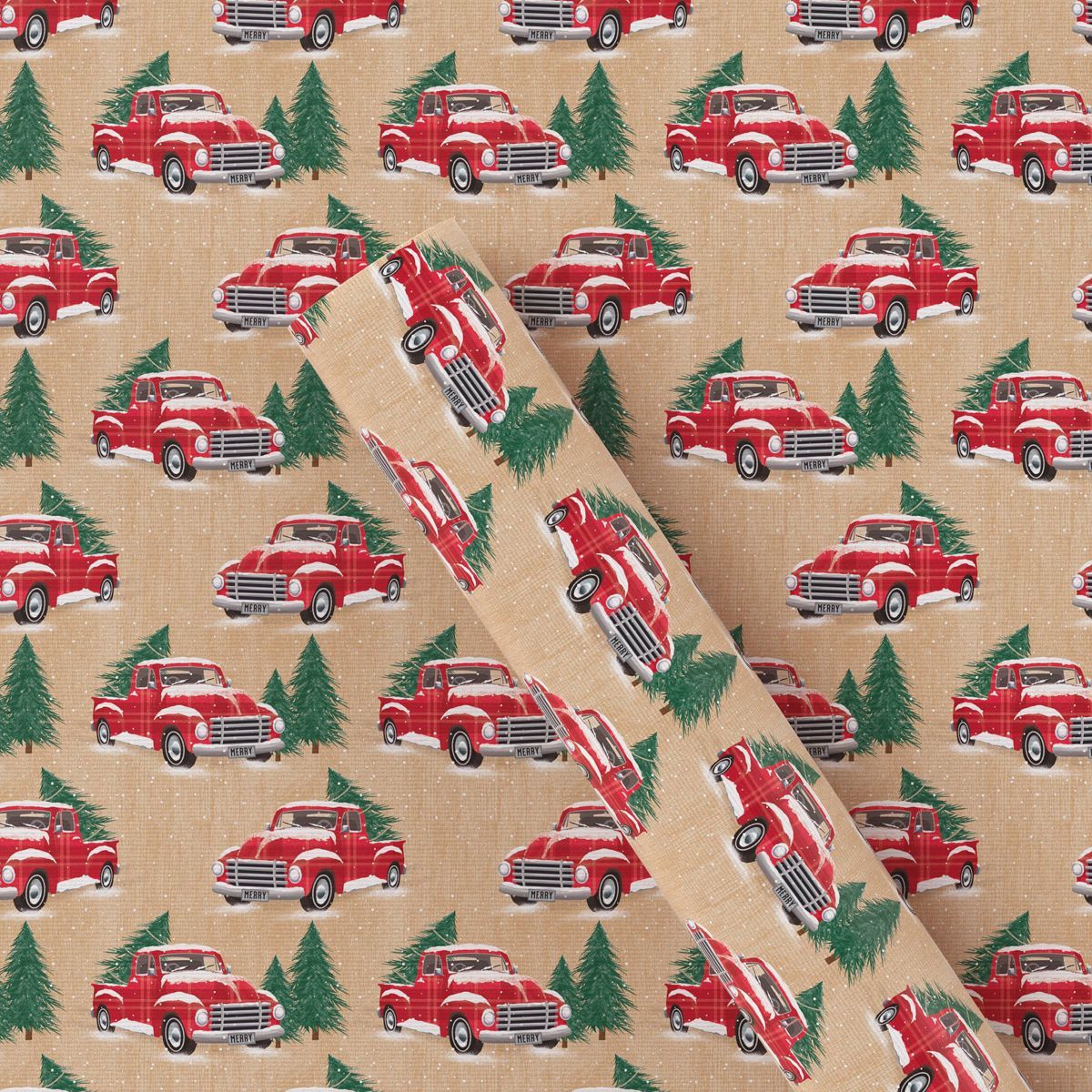 20 sq ft Vintage Truck Christmas Gift Wrap Brown - Wondershop™ | Target