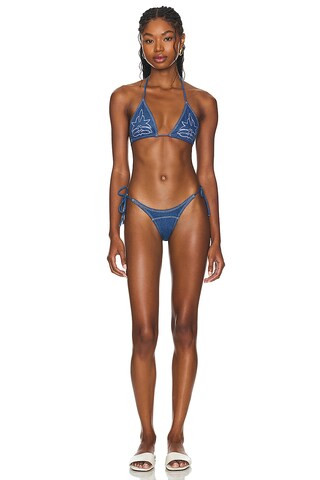 Understated Leather Bootscoot Bikini Set in Denim Blue from Revolve.com | Revolve Clothing (Global)