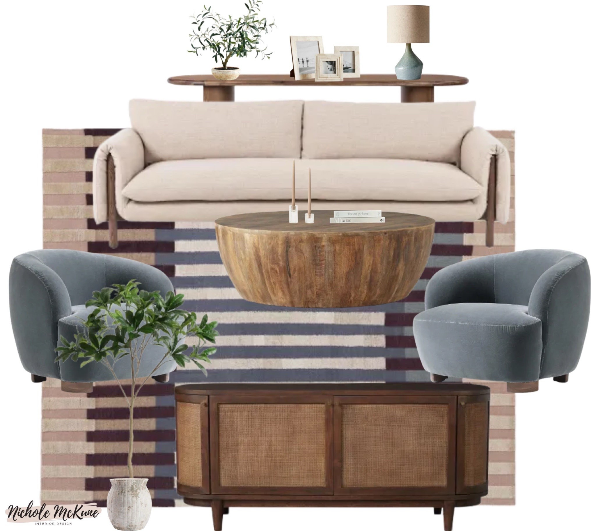 A warm, layered living room with timeless character 🤍
Soft neutral seating, sculptural wood accents, cozy blue chairs, and rich textures come together for a space that feels inviting, balanced, and elevated. This look is perfect if you love organic modern design with depth and warmth.
Tap to shop the sofa, accent chairs, coffee table, console, rug, decor, lighting, and greenery to recreate this full look.

#LTKHome #LTKLivingRoom #LivingRoomDesign #NeutralHomeDecor #OrganicModernHome #CozyLivingRoom #InteriorDesignMoodBoard #WarmNeutralHome #HomeDecorFinds #LTKSaleAlert
