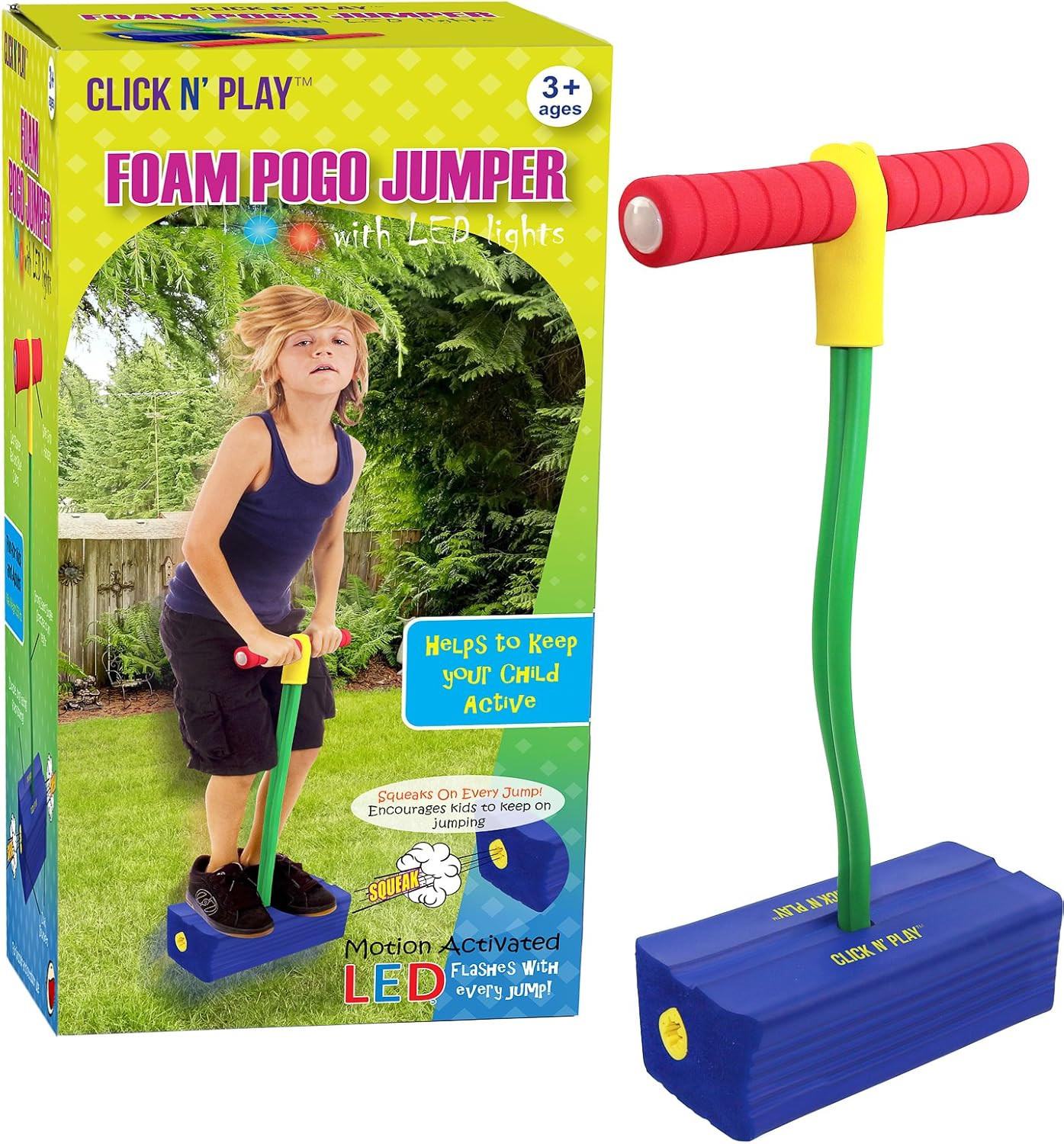 Click N' Play Foam Pogo Jumper for Kids, Fun and Safe Pogo Stick for Toddlers, Durable Foam and B... | Amazon (US)