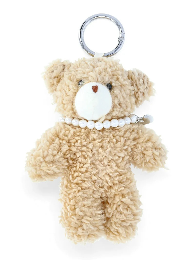 No Boundaries Women's Bag Charm, Tan Stuffed Bear | Walmart (US)