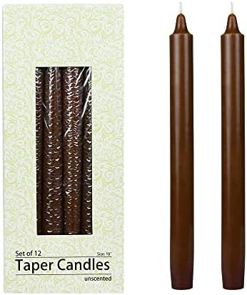 Zest Candle 10 Inch Brown Straight Taper Candles | Amazon (US)