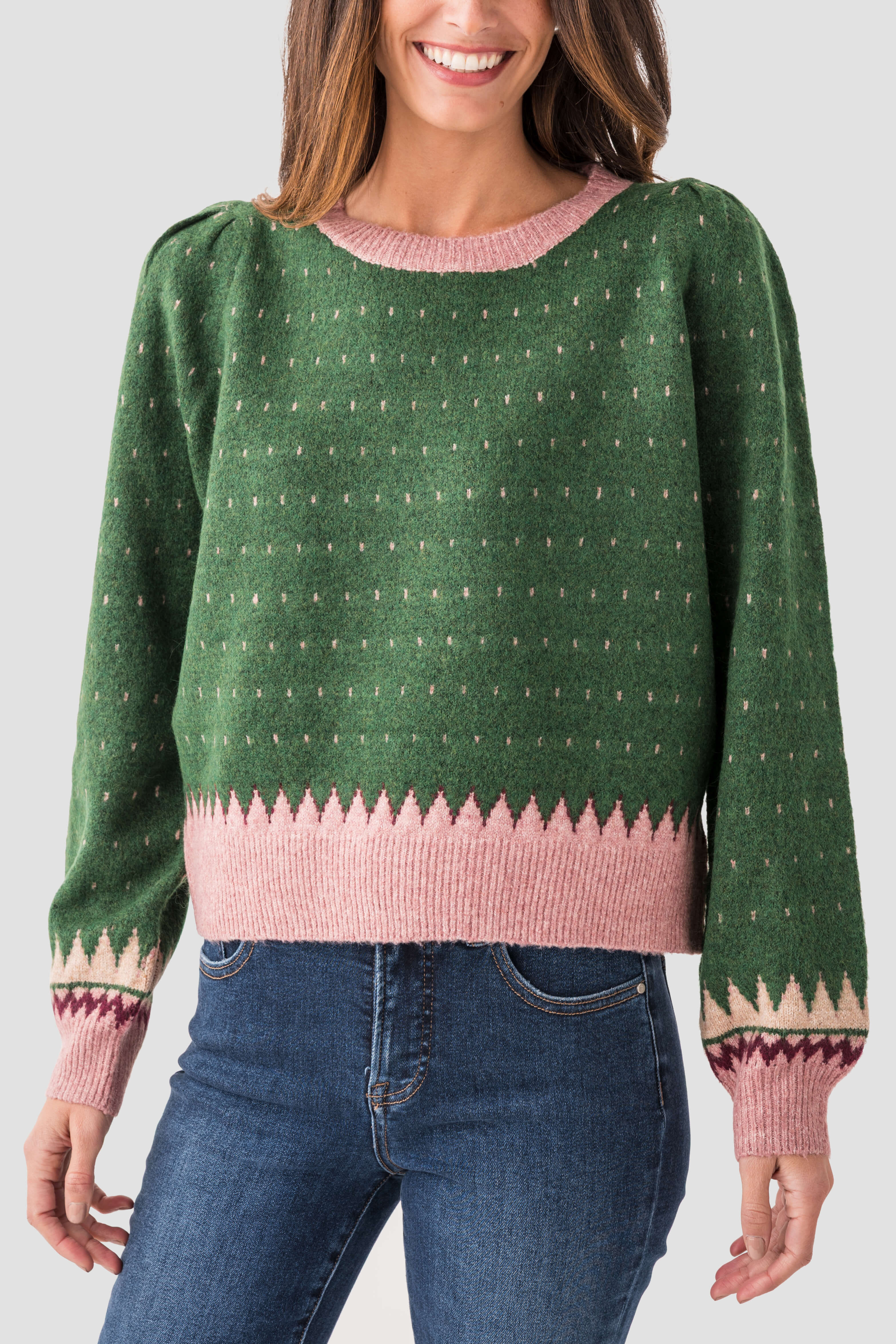&Merci Geometric Knit Sweater | Social Threads