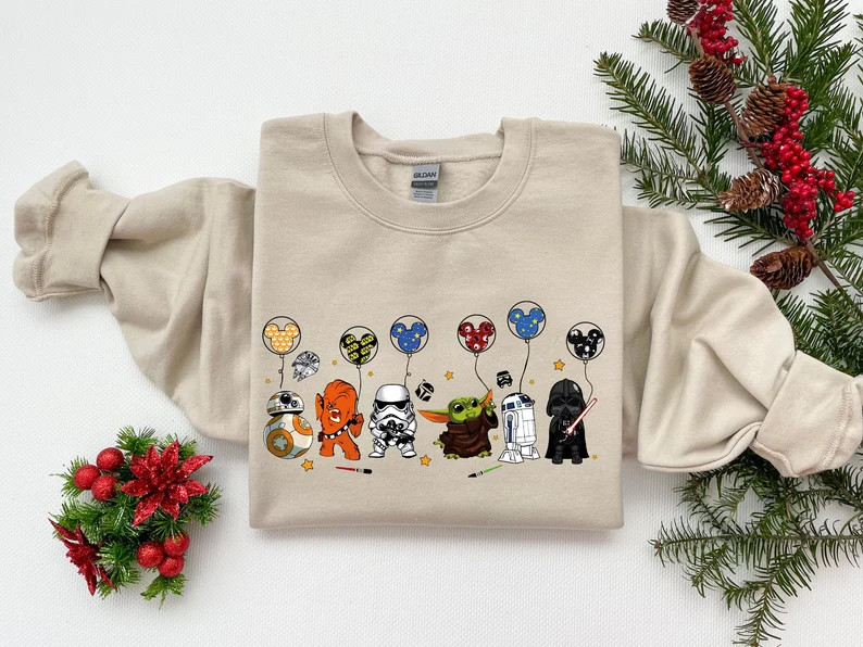 Star Wars Character Shirt, Star Wars Gift Shirt, Star Wars Disney Baloon Tee, Star War T-shirt, D... | Etsy (US)