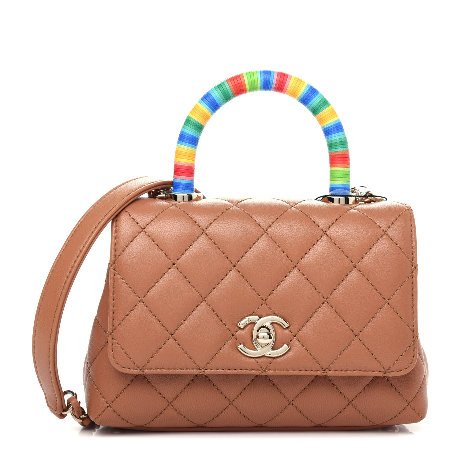 CHANEL

Goatskin Quilted Extra Mini Rainbow Coco Handle Flap Brown | Fashionphile