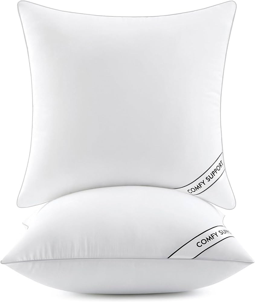 MIULEE 26x26 Inch Euro Pillows Inserts, Pack of 2 Down Alternative Virgin Filling Comfy Support T... | Amazon (US)