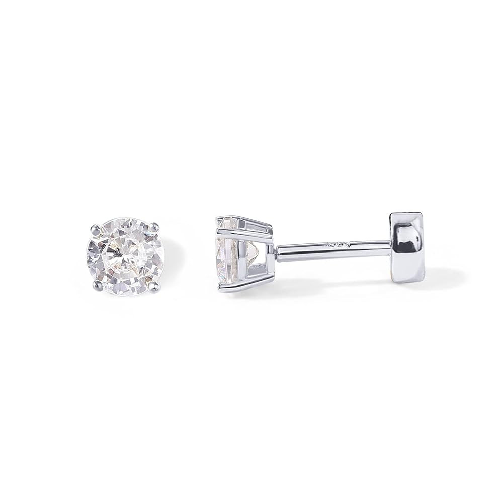 PAVOI 14K Gold Plated Solid 925 Sterling Silver Post Cubic Zirconia Stud Flat Back Earrings for W... | Amazon (US)