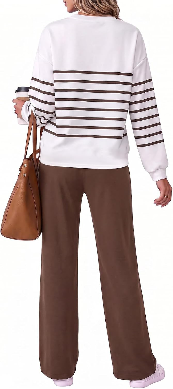 Two Piece Lounge Sets for Women Wide Leg Pant Matching Sets with Pockets | Amazon (US)