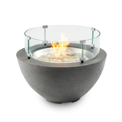 15.25" H x 29.25" W Concrete Propane Outdoor Fire Pit Table with Lid | Wayfair North America