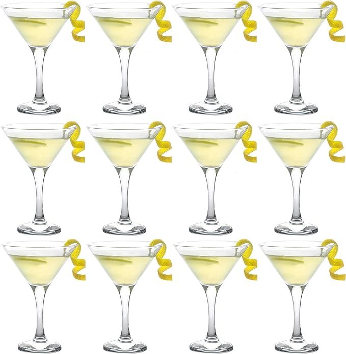 Epure Milano Collection 12 Piece Stemmed Martini Glass Set - For Drinking Martinis, Manhattans, V... | Amazon (US)