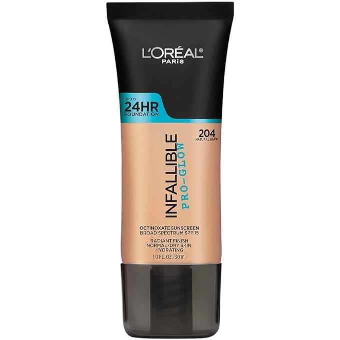 L'Oreal Paris Makeup Infallible Up to 24HR Pro-Glow Foundation, Natural Buff, 1 fl oz. | Amazon (US)