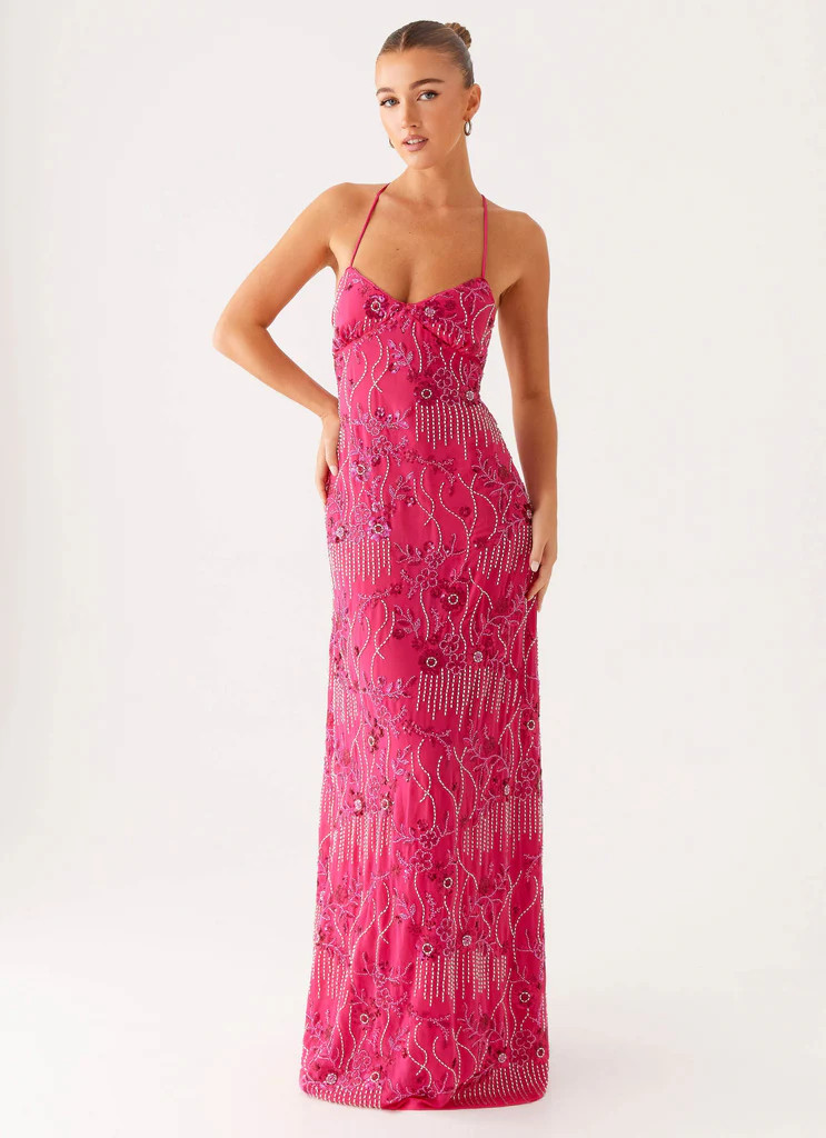 Vietta Sequin Cami Maxi Dress - Fuschia | Peppermayo (Global)