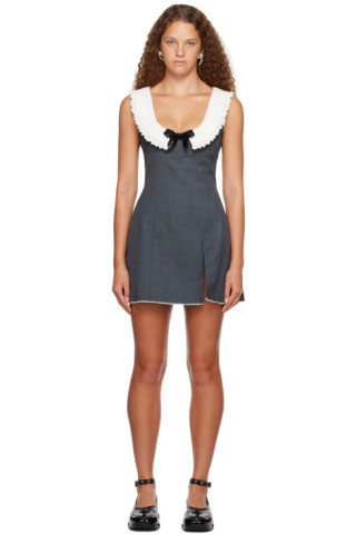 Gray Bow Minidress | SSENSE