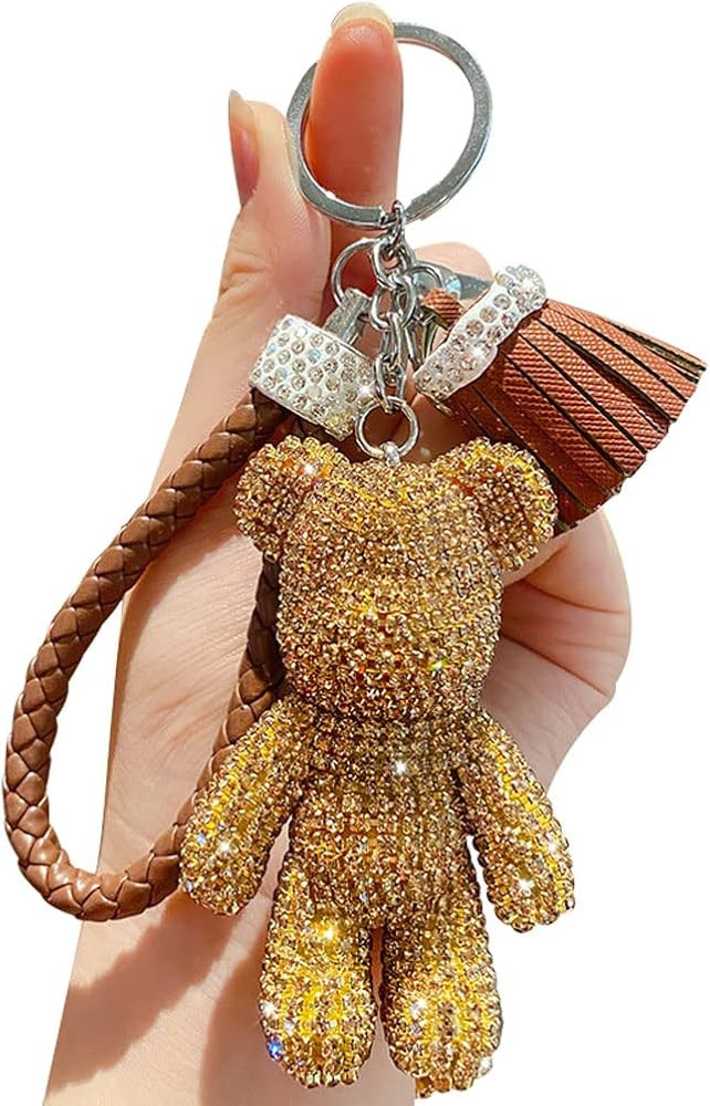 BONICI Creative Cool Diamond Bear Design Pendant Keychain Key-Chains Keyrings | Amazon (US)