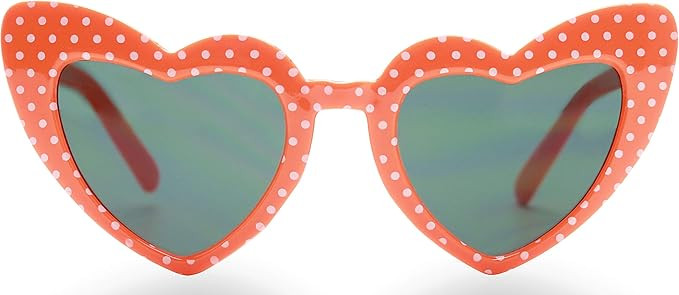 ShadyVEU Cute Retro Kid's Heart Shaped Sunglasses Children's Toddles Candy Colorful Print Love 80... | Amazon (US)