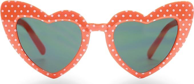 ShadyVEU Cute Retro Kid's Heart Shaped Sunglasses Children's Toddles Candy Colorful Print Love 80... | Amazon (US)