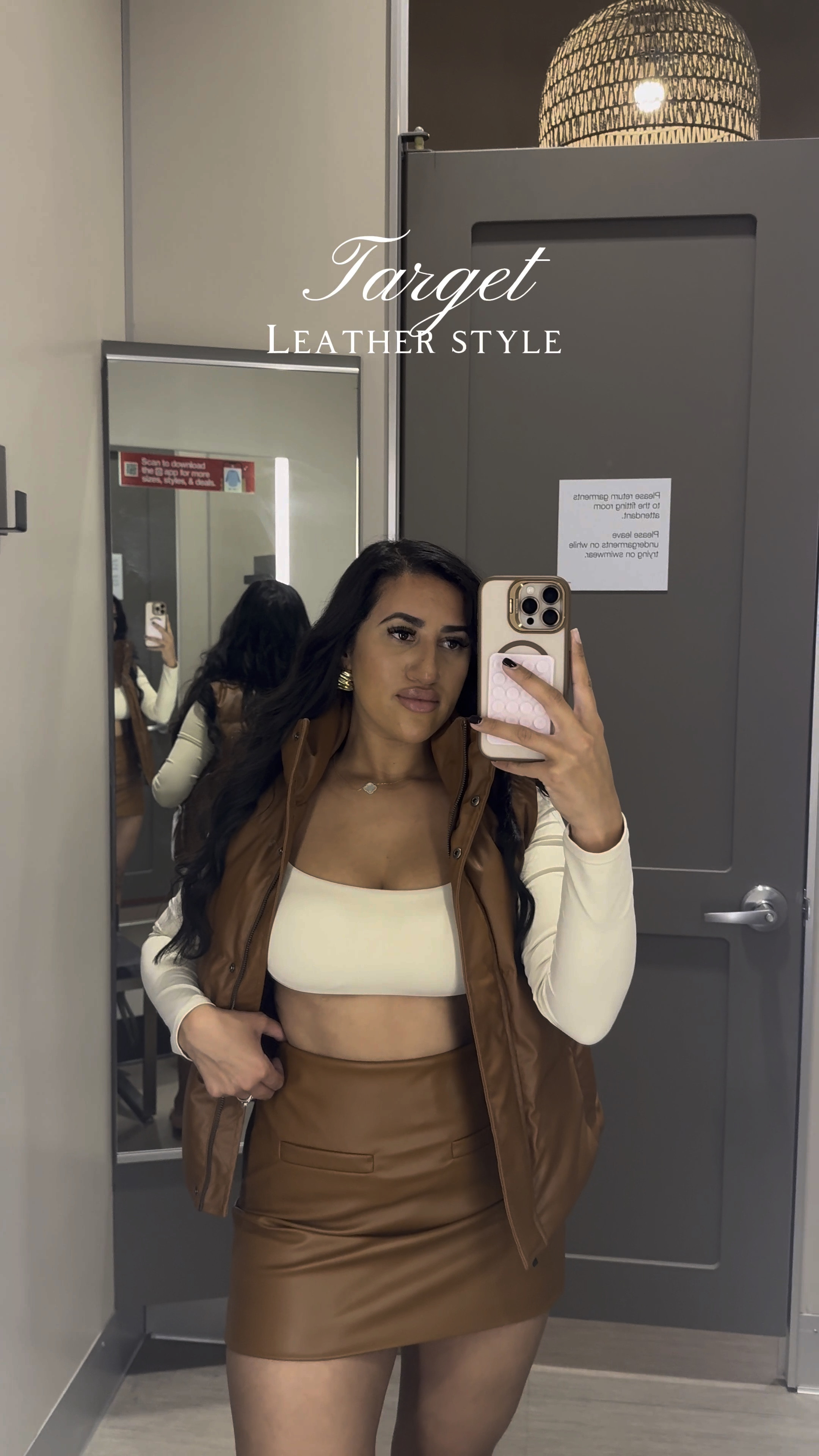 Leather at Target🧣🍂🧥

Pants a small (they run big) 
Vest & jacket a small (oversized)
Leather skirt size 4 (usually a 6) 
Leather leggings medium (true to size) 

Holiday outfits 
Leather style
Leather outfit 
Winter outfit 
Fall outfit 

#LTKSeasonal #LTKStyleTip #LTKHoliday
