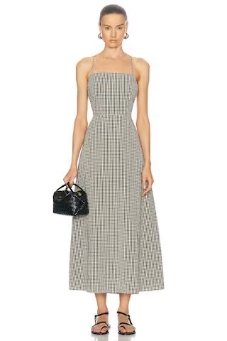 Posse Lori Dress in Gingham Black & Cream | FWRD | FWRD 