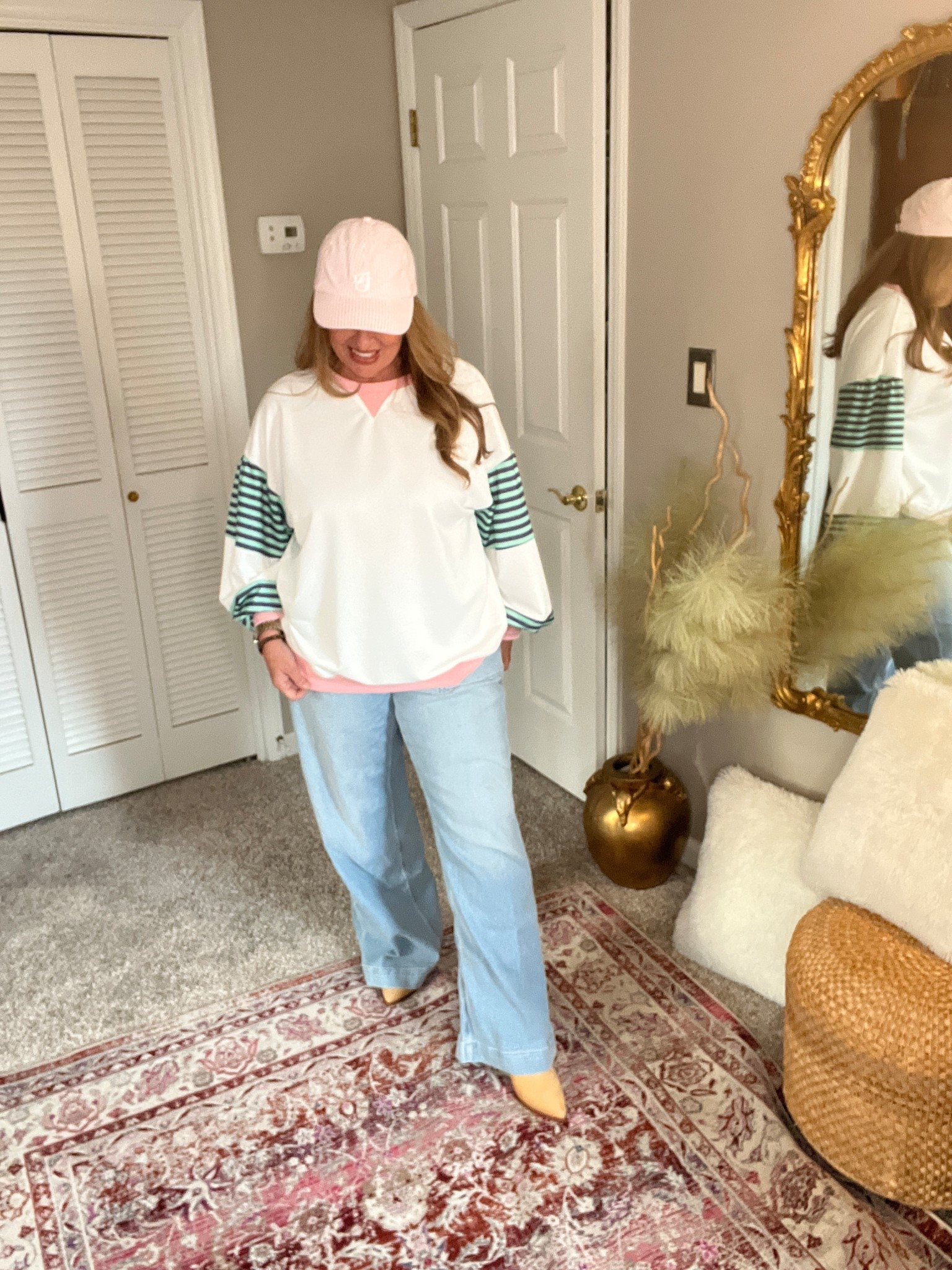 Girly sweatshirt like FP style. 

#LTKmomlife #LTKmorningroutine #LTKselfcare