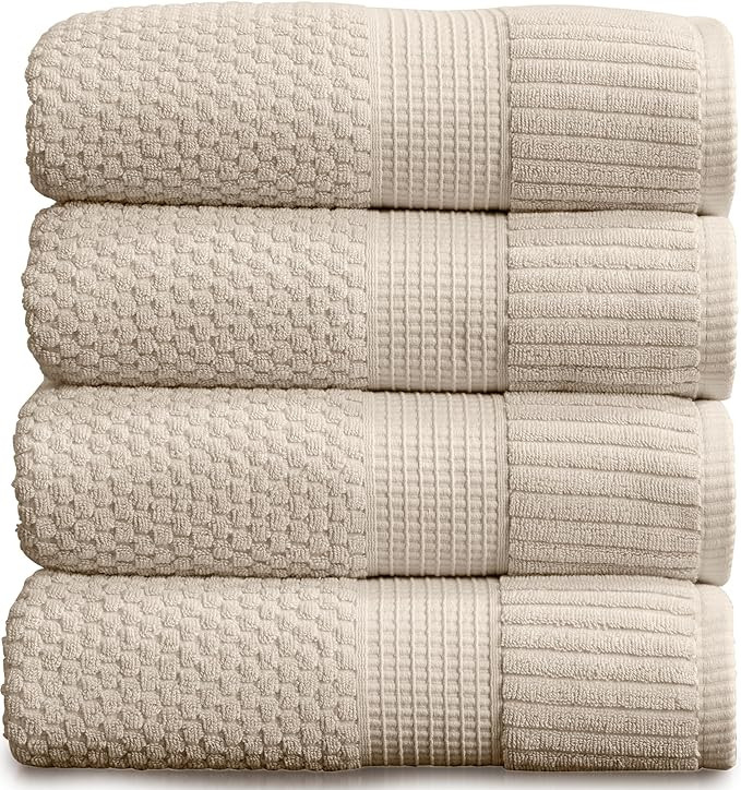 NY Loft 100% Cotton Bath Towel 4 Pack | Super Soft & Absorbent Quick-Dry Bath Towels 30" x 52" | ... | Amazon (US)